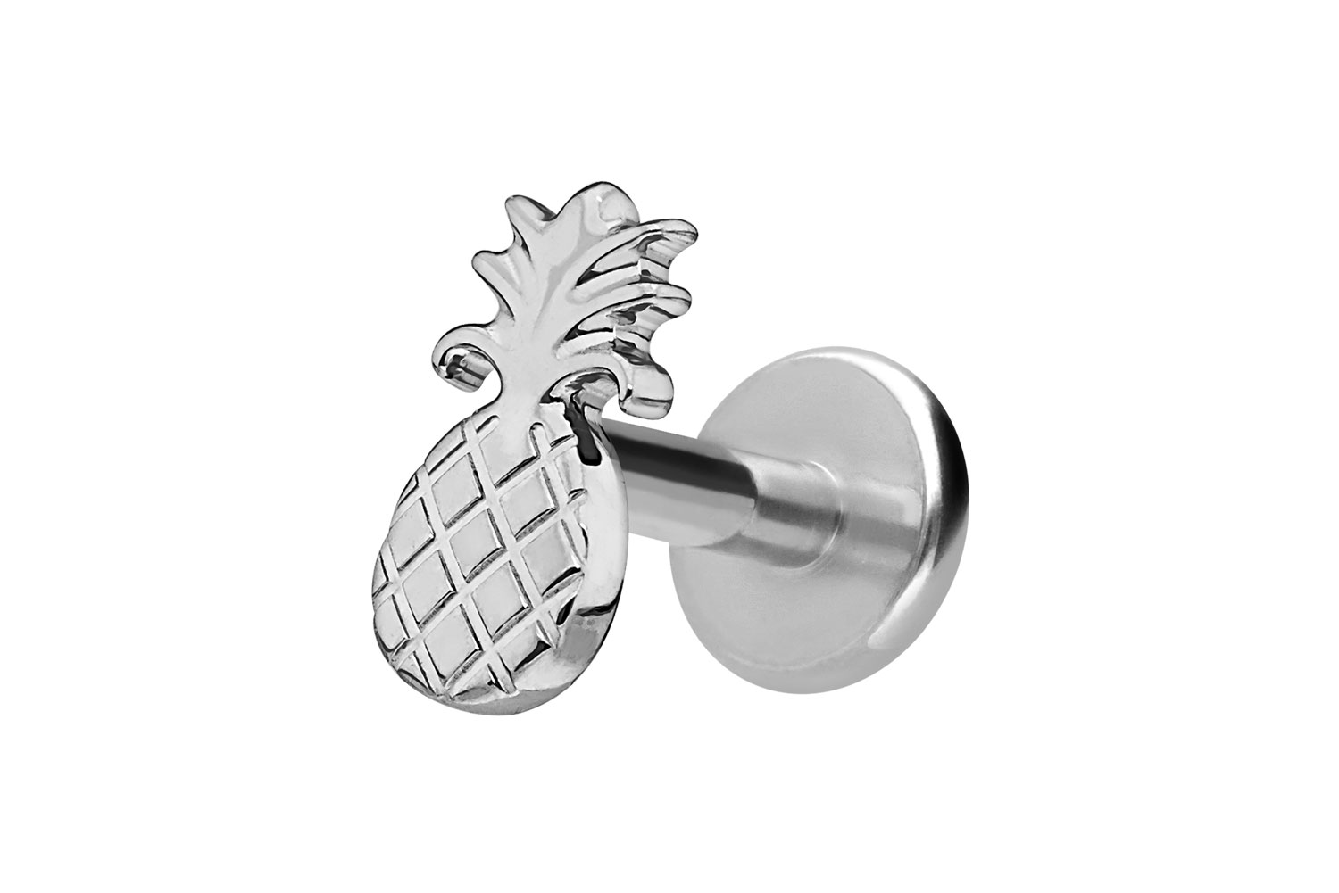 Titan Labret Piercing mit Innengewinde ANANAS